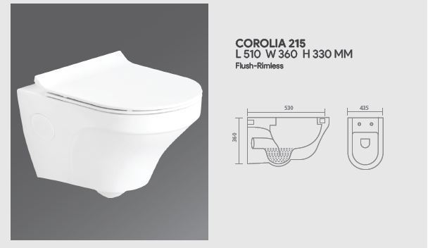 White glossy finish high quality wall hanging  wc set with seat cover & concealed tank rimless gravity flushing toilet seat