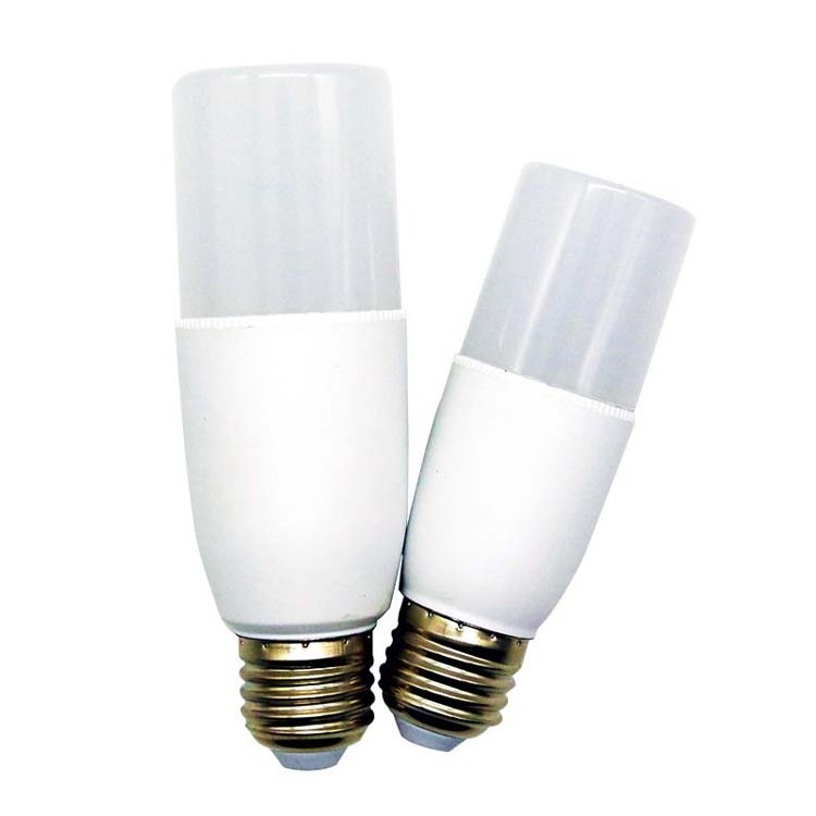 E27 5W 9W 12W 15W led bulb plastic clad aluminum T column bulb light 110-265V 110lm/W