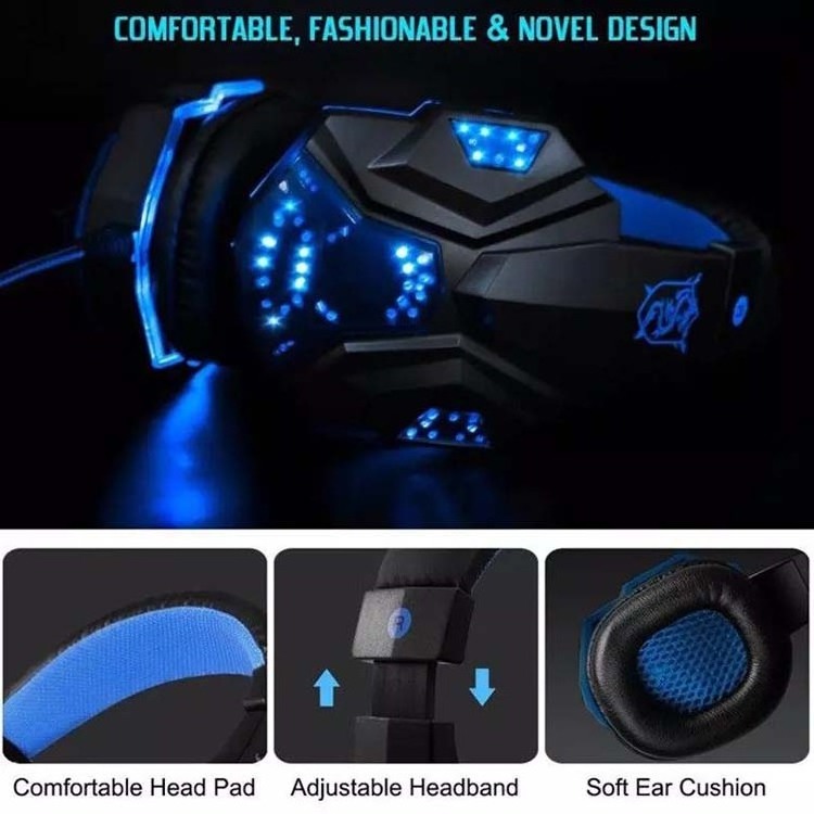 Stereo Sound Headsets with Mic PC780 Gaming Headset Earphone Wired Gamer Headphone LED light for Computer PC Gamer earbuds