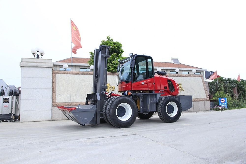 4x4 diesel off-road forklift 6ton all-terrain off-road forklift rough terrain forklift for sale