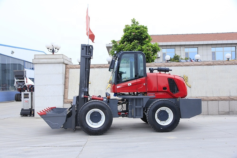 4x4 diesel off-road forklift 6ton all-terrain off-road forklift rough terrain forklift for sale