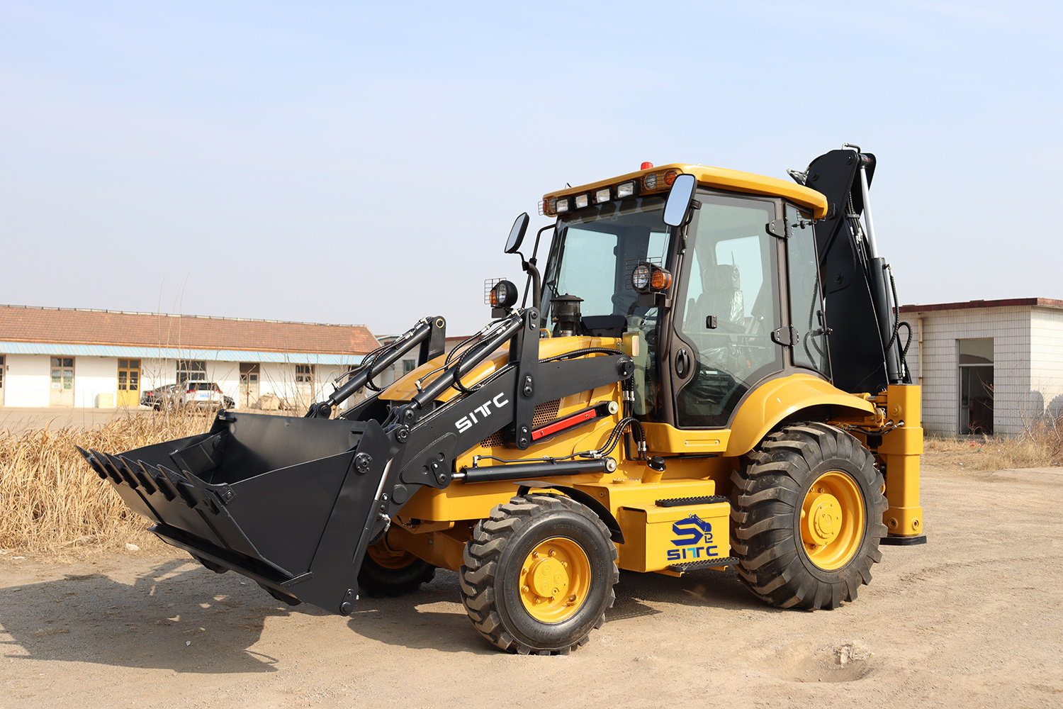 Compact tractor with loader and backhoe Wheel Mini 4x4 Tractor Excavator  Backhoe Loader For Sale