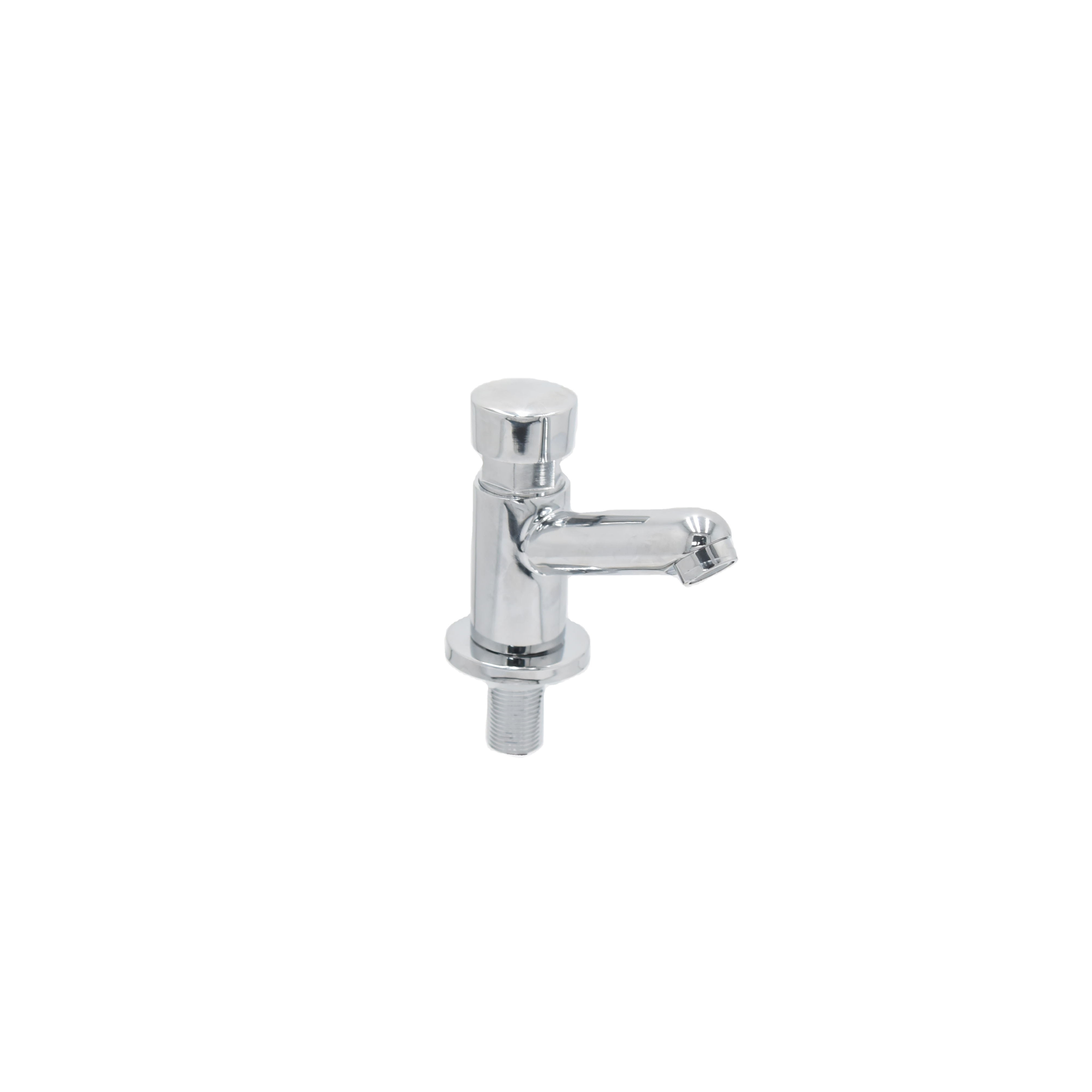 Public hotel toilet use brass water saving self closing push basin pillar time delay tap faucet