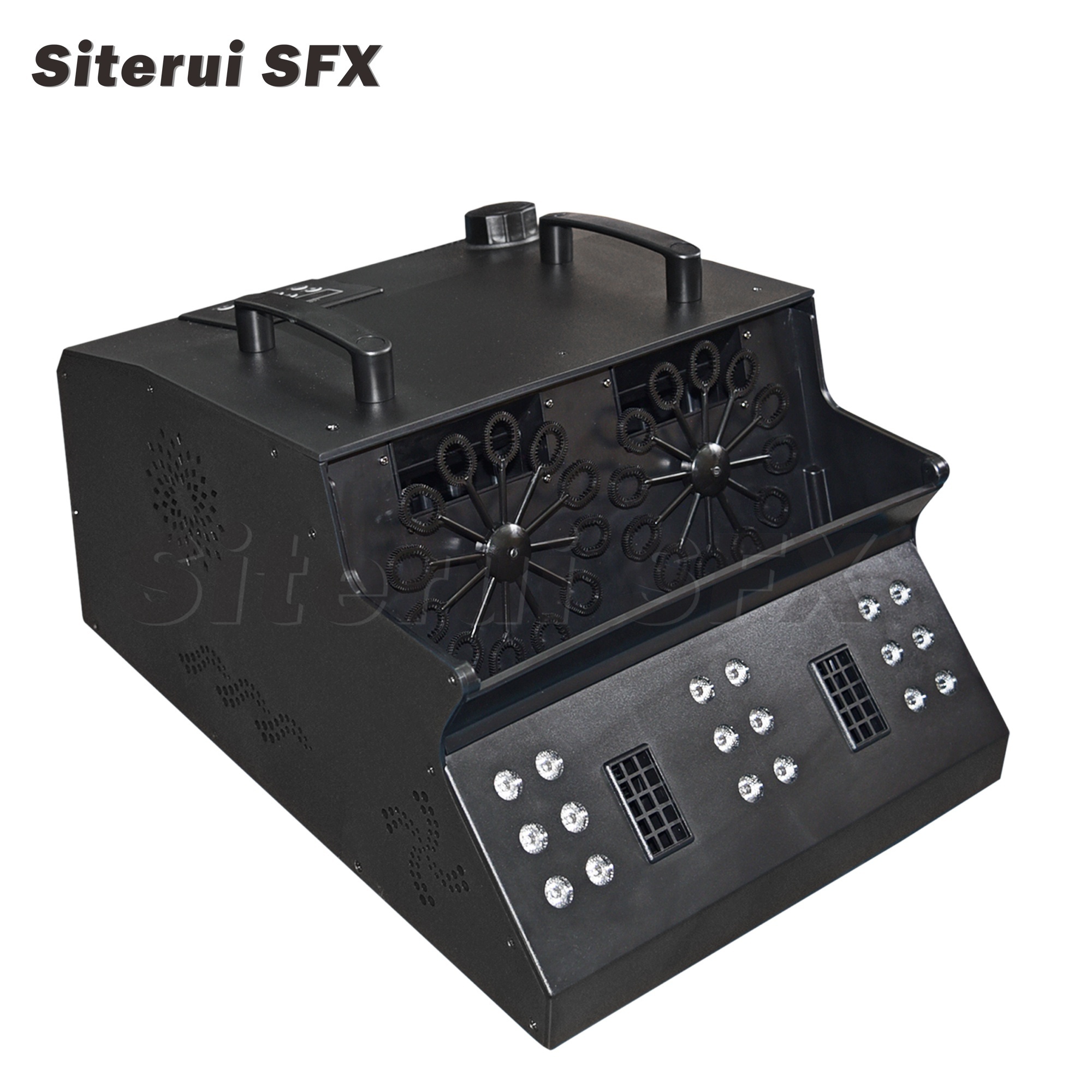 SITERUI stage wedding high power 2000w led RGB fog bubble machine dmx lcd remote control dual wheels bubble foam cannon