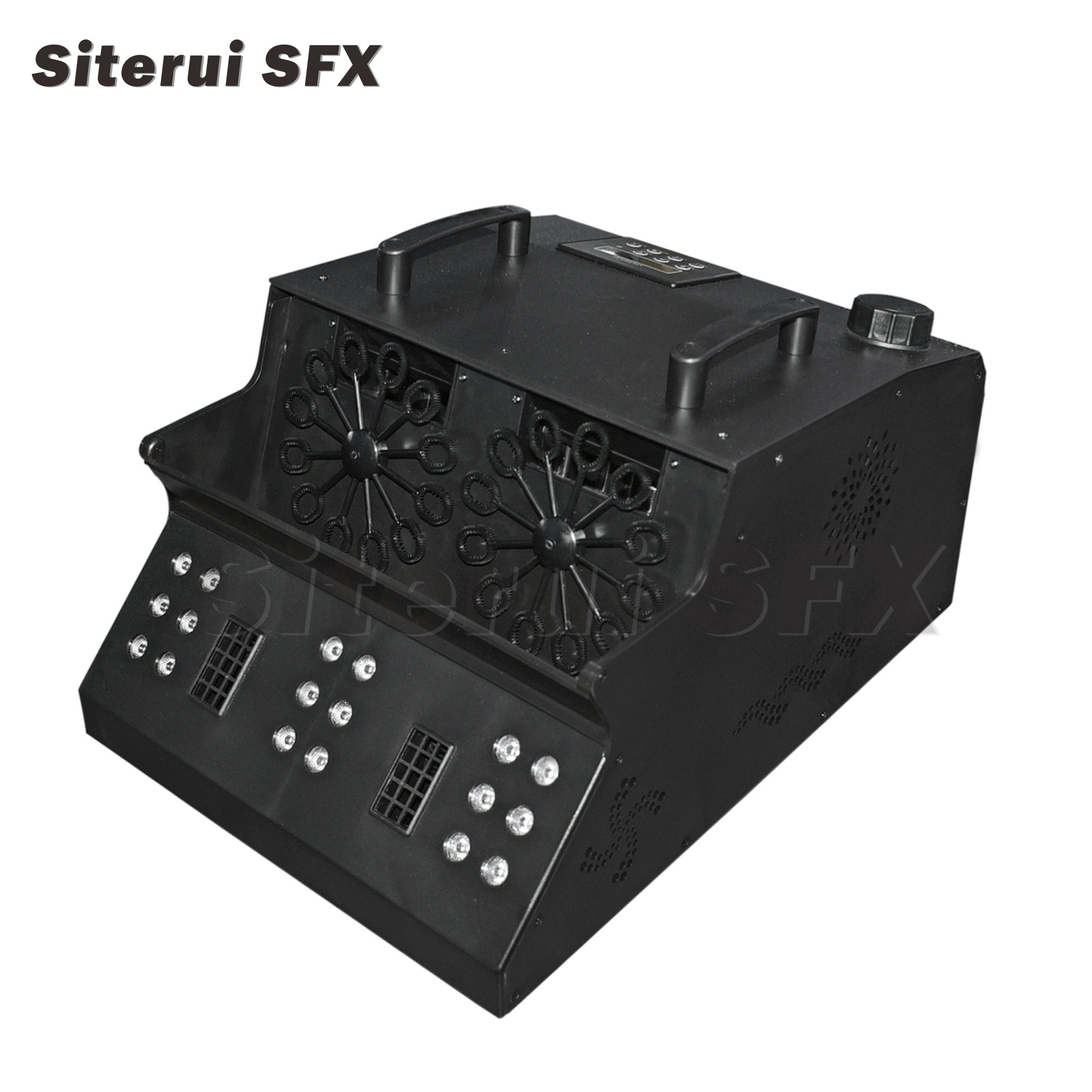 SITERUI stage wedding high power 2000w led RGB fog bubble machine dmx lcd remote control dual wheels bubble foam cannon