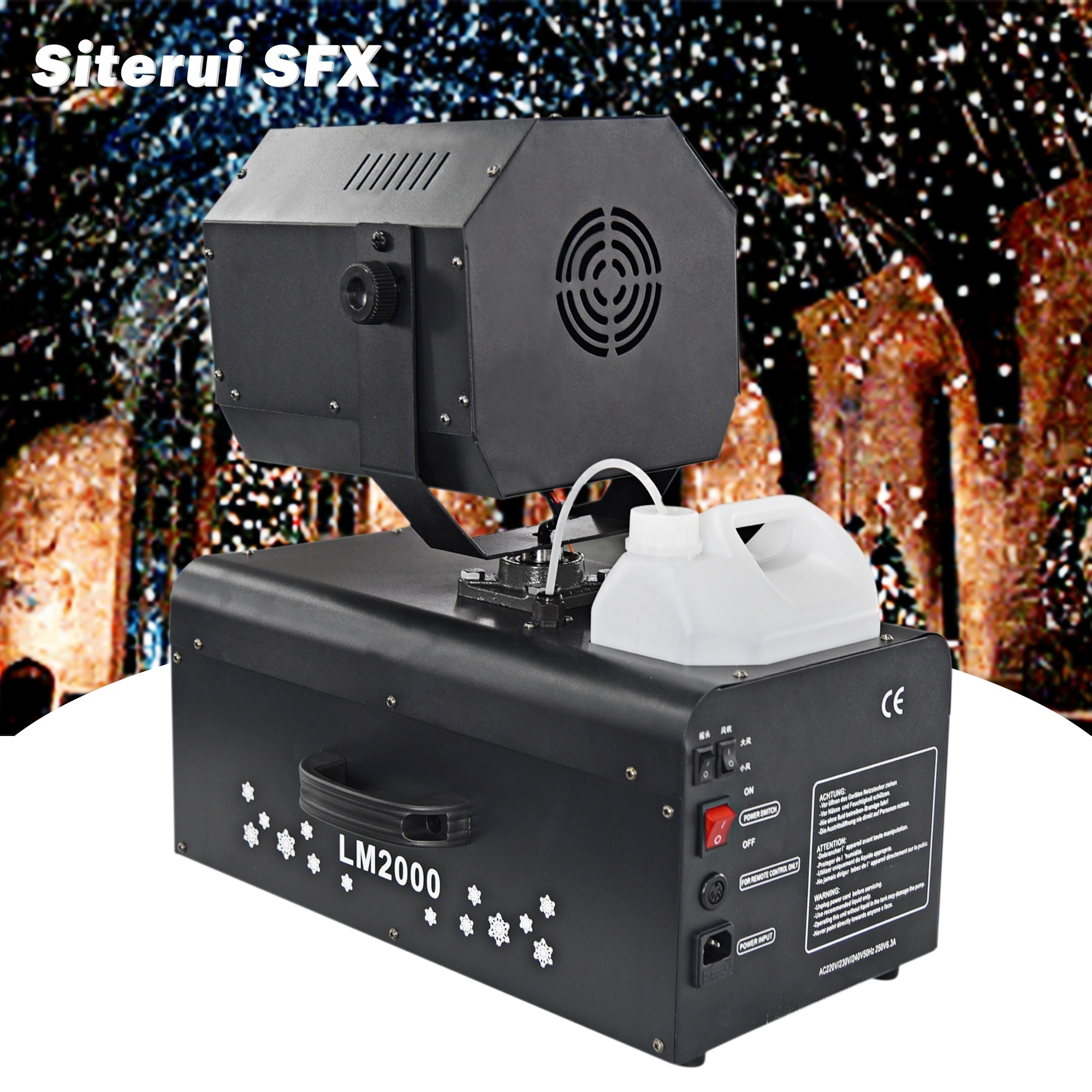 SITERUI SFX 2000w snow machine move head snowflake Artificial snow machine for Christmas decoration snowflakes