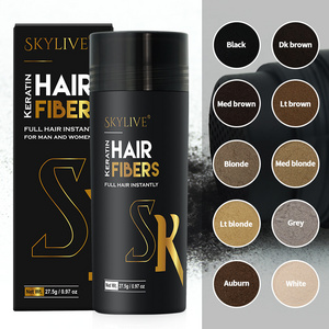 Hot Sale 24 hours hold fibra capilar topic hair building fibers hairline powder keratin black hair thickening fiber applicator