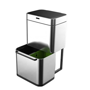 50L/80L  Automatic save energy Wholesale square  Kitchen waste bin bulk trash cans stainless steel sensor dustbin