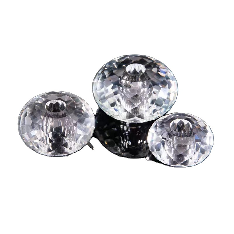 k9 quality Faceted Crystal Glass Ball for Furniture Accessory Solid faceted Crystal Glass sphere Ball with hole home decoration