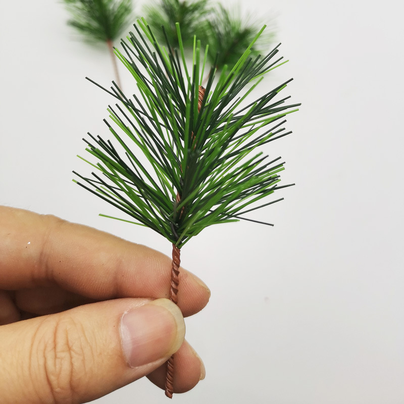 Artificial Christmas Green Pine Needles Branches Pine Twigs Stems Picks Stems Faux Greenery Pine Picks