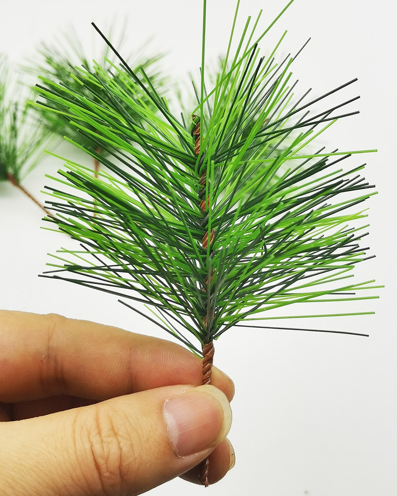 Artificial Christmas Green Pine Needles Branches Pine Twigs Stems Picks Stems Faux Greenery Pine Picks