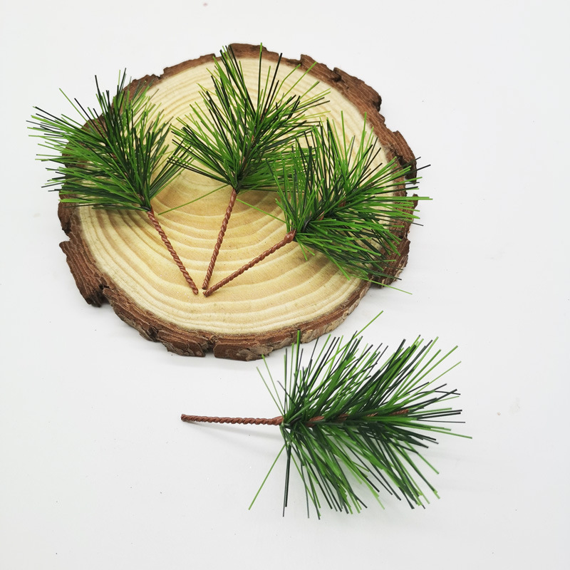 Artificial Christmas Green Pine Needles Branches Pine Twigs Stems Picks Stems Faux Greenery Pine Picks