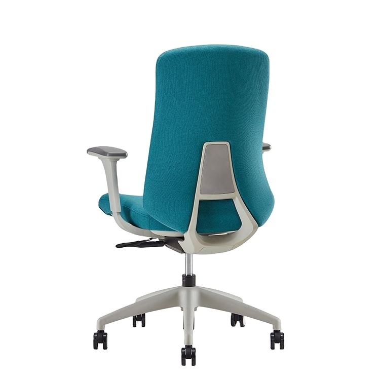 Height Adjustable High Office Chair Fabric Conference Room Fabric Surface Chair With Wheels Office Chair Fabric Blue