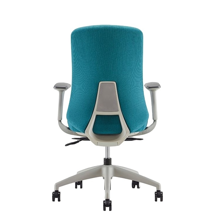 Height Adjustable High Office Chair Fabric Conference Room Fabric Surface Chair With Wheels Office Chair Fabric Blue