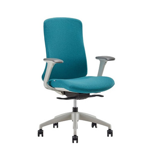 Height Adjustable High Office Chair Fabric Conference Room Fabric Surface Chair With Wheels Office Chair Fabric Blue