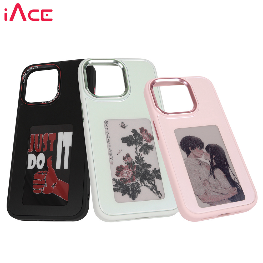 2024 New Arrival DIY Pattern NFC Smart Display E Ink Screen Phone Covers Custom NFC Phone Case For iPhone 15 Pro 14 Pro max Case