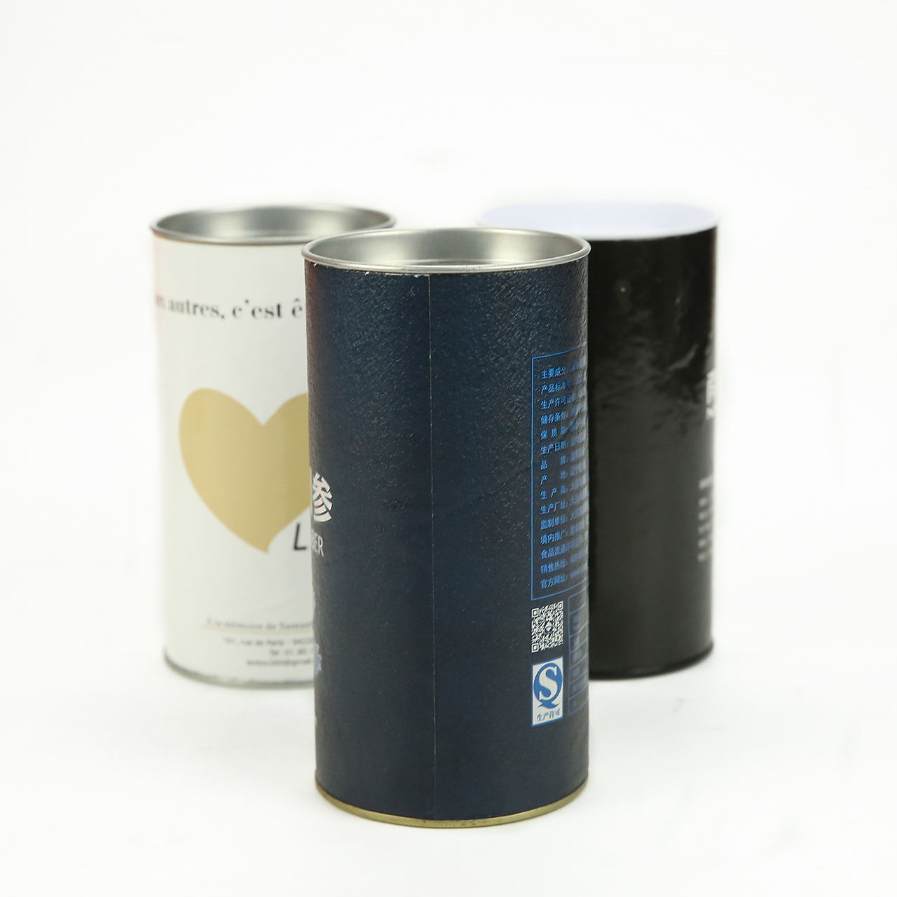 Customized Aluminum Foil Lined Airtight Food Packaging Round Cardboard Paper Tube Paper Cans With Easy-open Lid