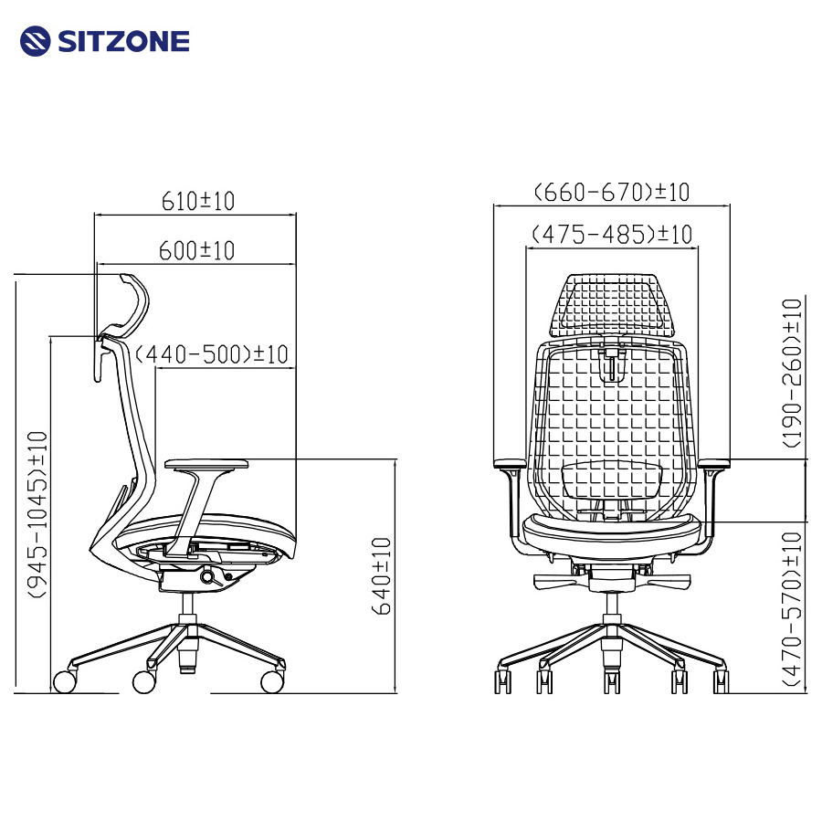 Sitzone Factory Adjustable Armrest Swivel High Back Ergonomic Mesh Office Chair Silla Escritorio De Oficina Home Office Chai