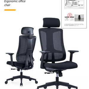 Adjustable Revolving Swivel Lift Executive Office Chair Ergonomic Mesh Fabric Lumbar Support Office Chair With Headrest