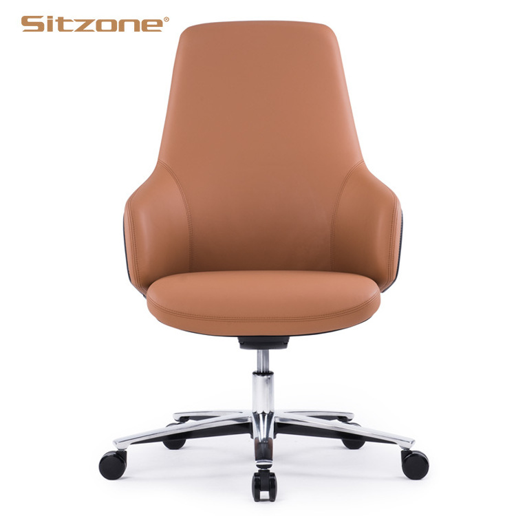 Sitzone high back luxury executive manager office chair genuine leather with multifunctional mechanism leather office chair