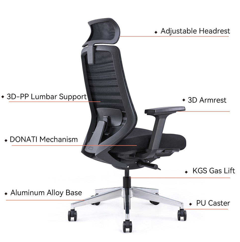 Sitzone Factory Adjustable Armrest Swivel High Back Ergonomic Mesh Office Chair Silla Escritorio De Oficina Home Office Chai