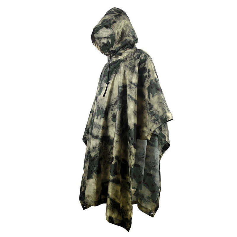 SIVI Outdoor Hiking Men Cape Waterproof Polyester Rain Wear Camouflage Raincoat Multi-functional Adult Tactical Poncho