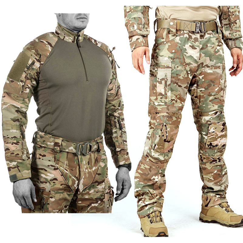 SIVI Tactical Uniforms Tactico Hunting Clothes Men's Rip-Stop Long Sleeve Security Camouflage Combat Suit