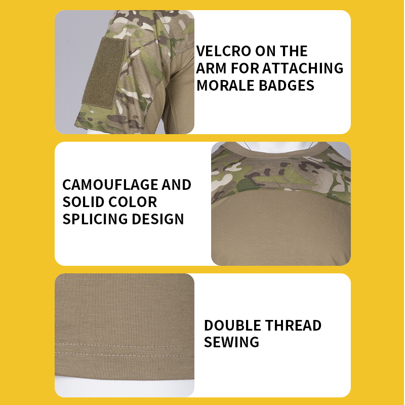 SIVI Breathable Lightweight High Quality Dry-fast Camouflage Tactical Custom Mesh T Shirt