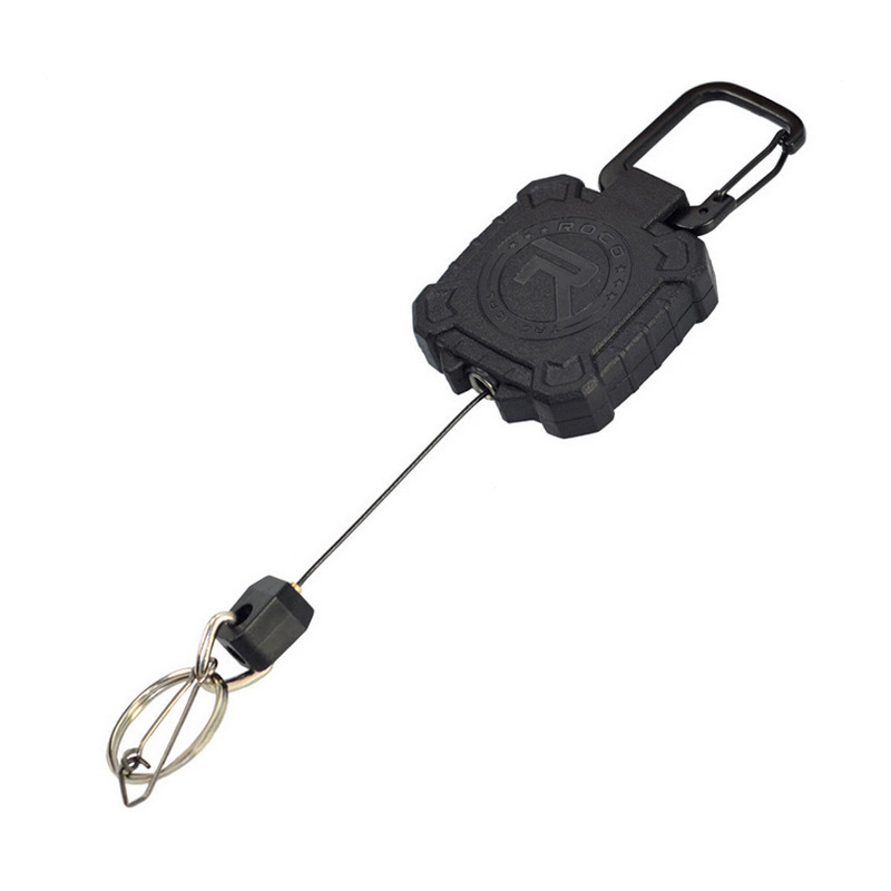 SABADO Outdoor Fly Fishing Tools Retractor Locking Gear Tether Heavy Duty Retractable Keychain With Steel Cord Accessories