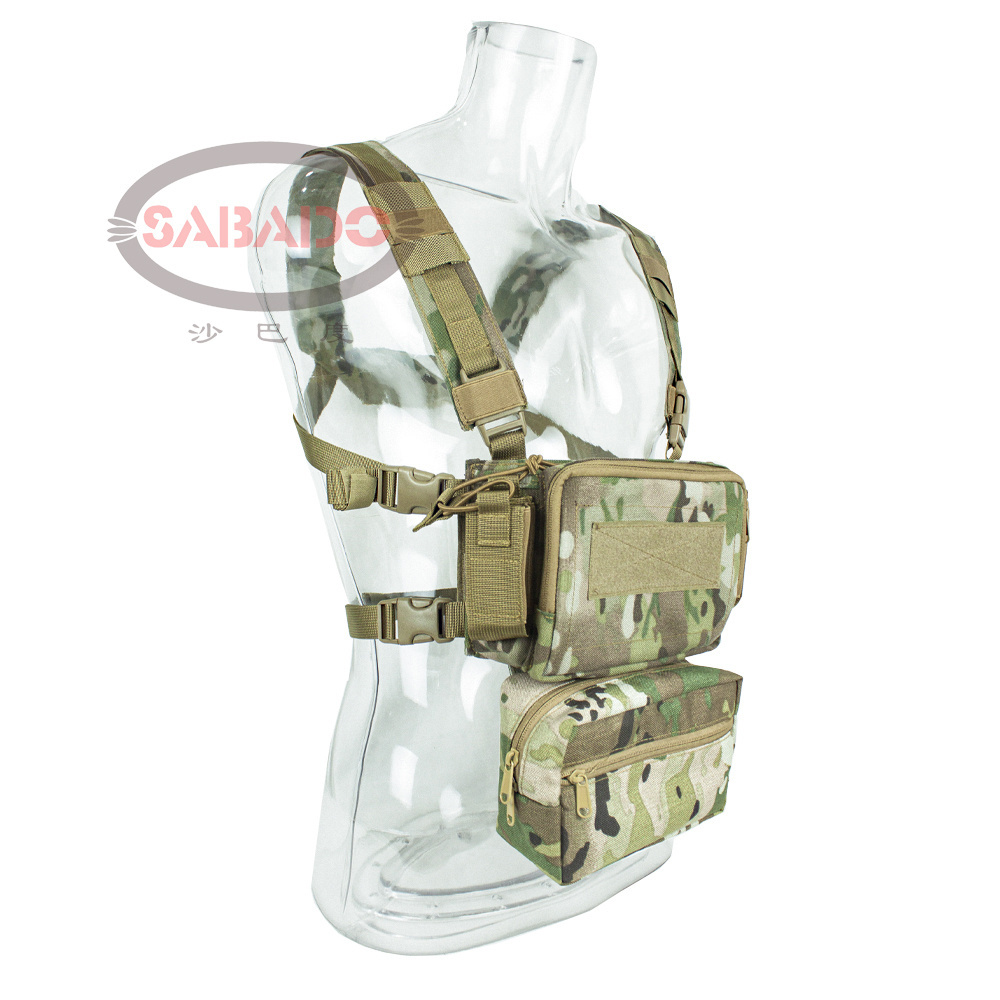 SABADO Customized D10 Tactical Chest Rig Harness M4 5.56 Magazine Insert Multicam Chest Rig Vest