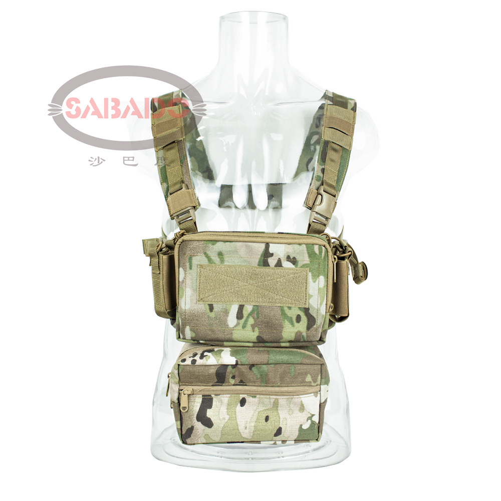 SABADO Customized D10 Tactical Chest Rig Harness M4 5.56 Magazine Insert Multicam Chest Rig Vest