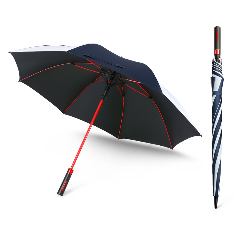 2022 the Most Design 27 inch 8 Panels  Arc140 CM Diameter120CM Golf Umbrella Blue and White  Waterproof Umbrella for Adults