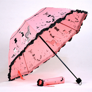 High heels Brand Princess brand new arched creative folding umbrella sun umbrella lace parasol umbrella rain women guarda chuva