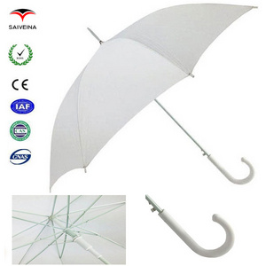 hot sale high quality oem chaste white straight umbrella by China umbrella factory