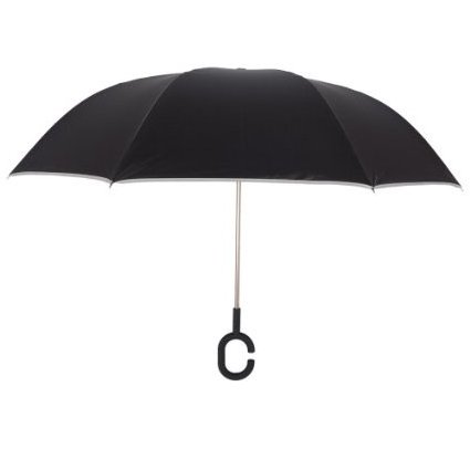 Fashion Unique Inverted Drip Free Vehicle Reflective Strip Safety Car Umbrella Anti-uv Sun And Rain Umbrellas