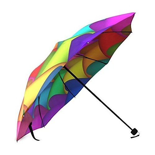 Custom Rain Anti UV Foldable Psychedelic Rainbow Shopping Spiral Umbrella