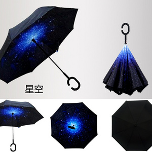 Rainlax Inverted Umbrella Double Layer Windproof UV Protection Sun&Rain Car Reverse folding Umbrellas