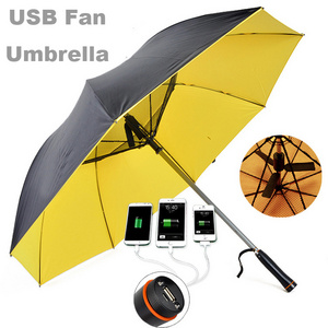 Sivina OEM golf Fan umbrella USB charging umbrella with fan