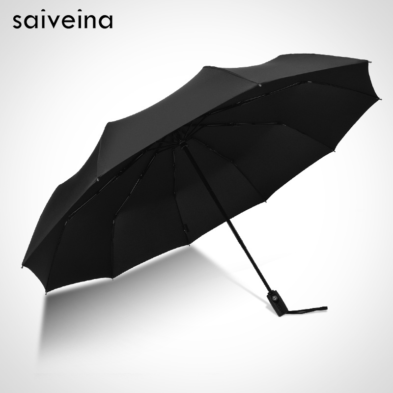 saiveina auto open close umbrella 10 rib enhanced one hand control automatic travel umbrella  canopy