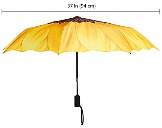 Sunflower Umbrella Manual Three Folding Windproof Opening and Closing Anti-ultraviolet Sun Umbrella