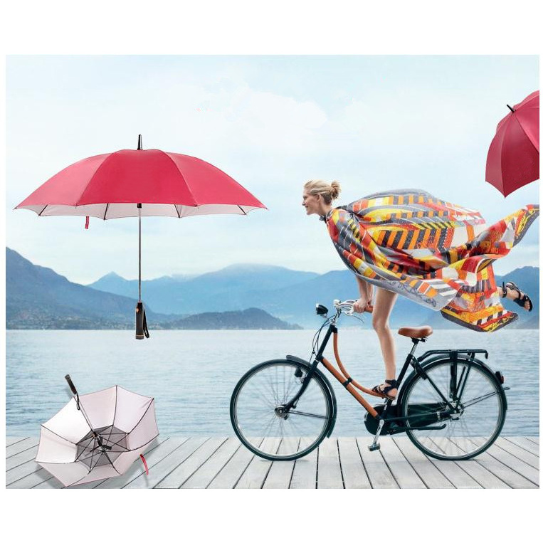 Saiveina Long Handle Umbrella with Electric Fan Summer Cooling Down Umbrella UV Sunscreen Creative Umbrella