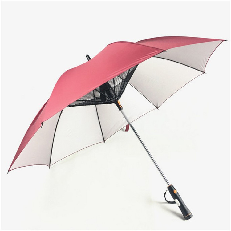 Saiveina Long Handle Umbrella with Electric Fan Summer Cooling Down Umbrella UV Sunscreen Creative Umbrella