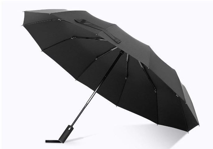 luxury 3 folding Umbrella Compact Protection from Rain Free with Leather Cover