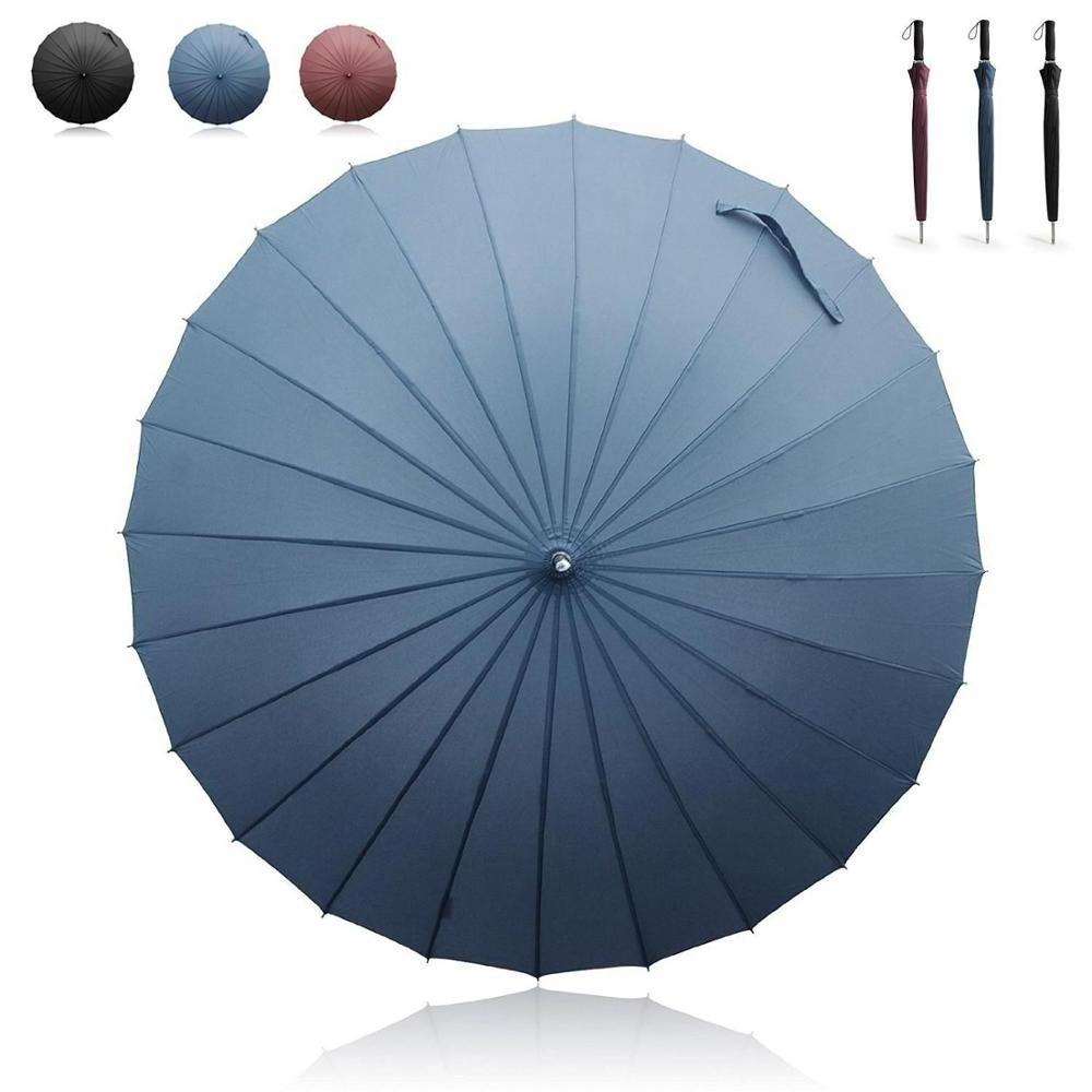 24 Ribs Golf Fiberglass Umbrella,Long Handle Umbrella Straight Umbrella