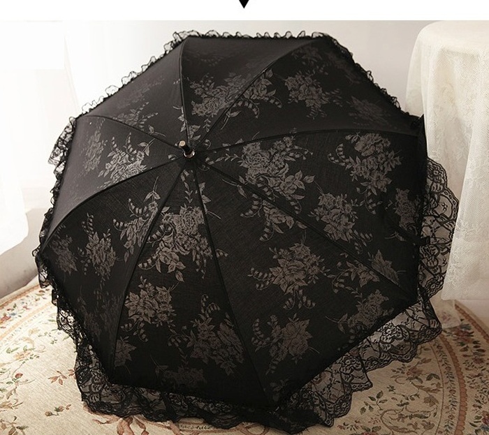 Chinese Cute Umbrella White Cotton Lace Parasol For Wedding