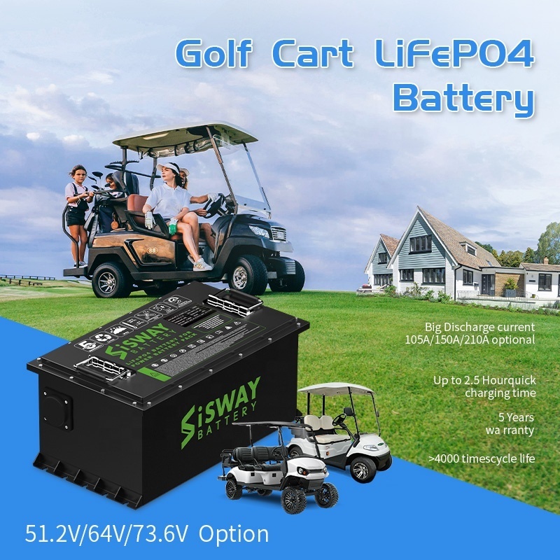 Wholesale Electric Golf Cart Batteries 48v 76v 96v 105ah 150ah 210ah Lithium Battery Pack Bluetooth LCD Display Golf Car Battery