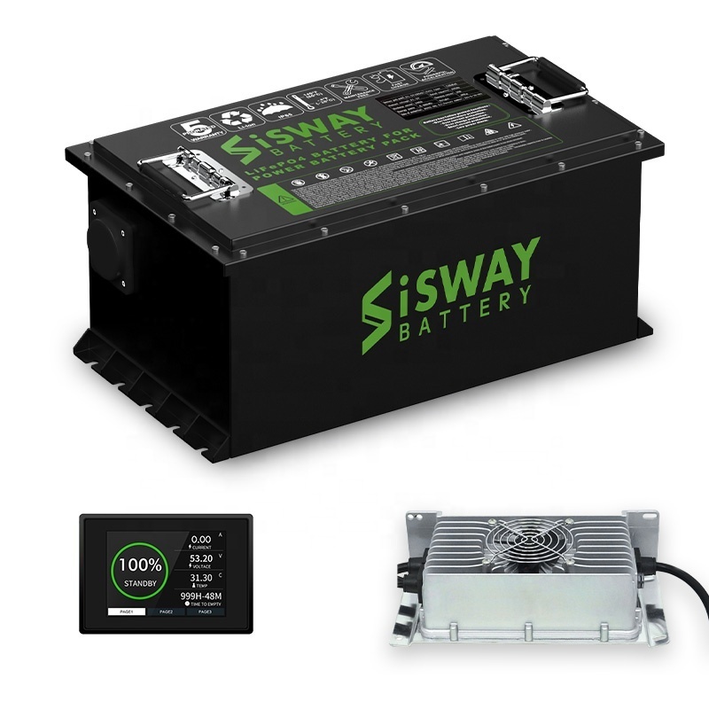 Is-way Lithium Golf Cart Battery 48V 150ah 210ah Smart BMS Remote Monitor LCD Display LifePO4 Golf Cart Battery Pack