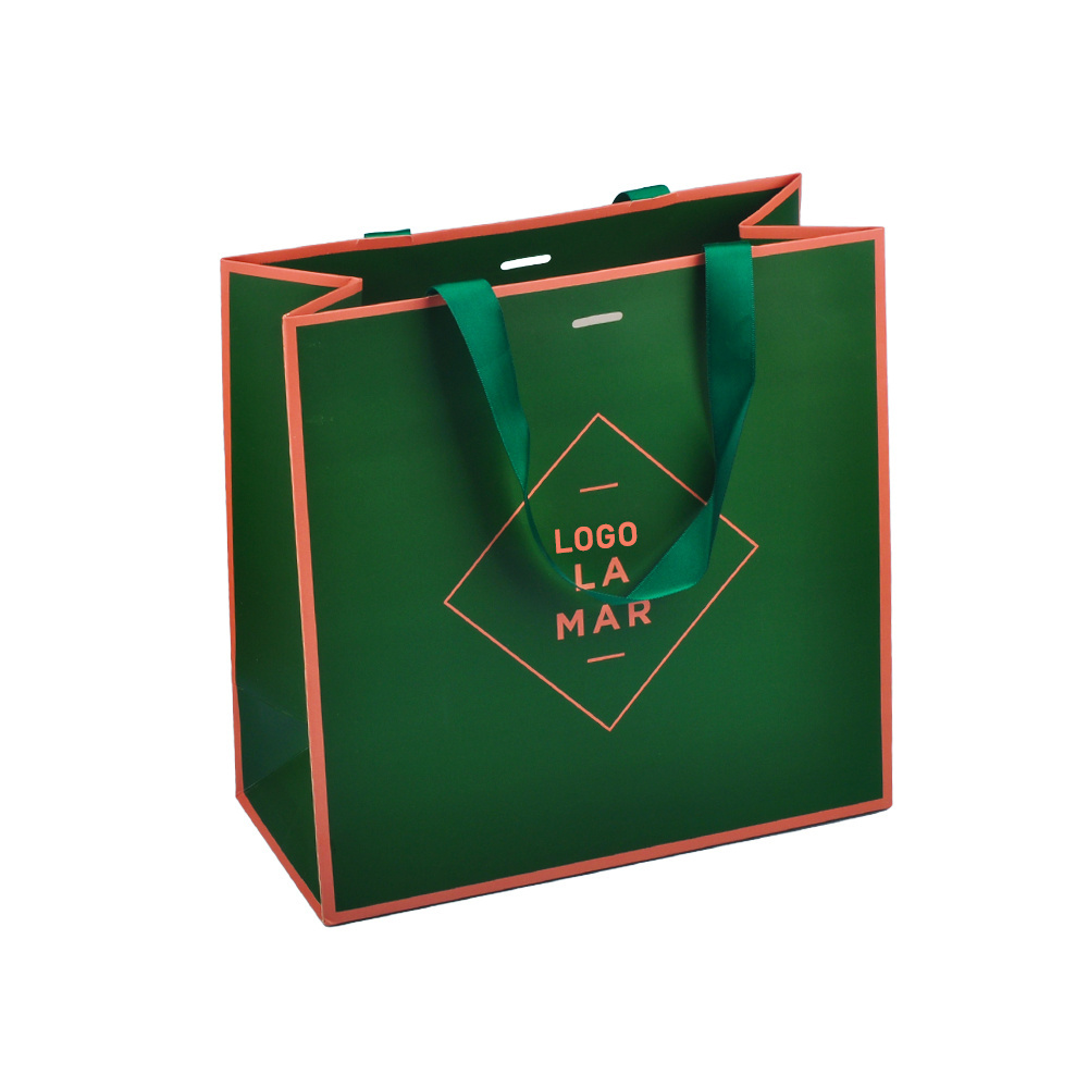 Custom logo printed luxury euro tote paper gift bag, boutique packaging shopping bag with logos, paper bags with your own logo