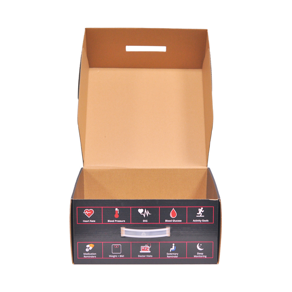 Customized logo printing perfume paper packaging box black shipping corrugated cardboard mailer box for emballage carton