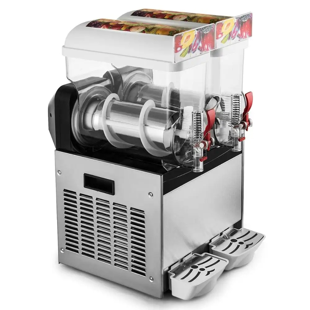 Slushy Machine 15L x 2 Daiquiri Machine Commercial double Bowl Frozen Drink Slush Machine